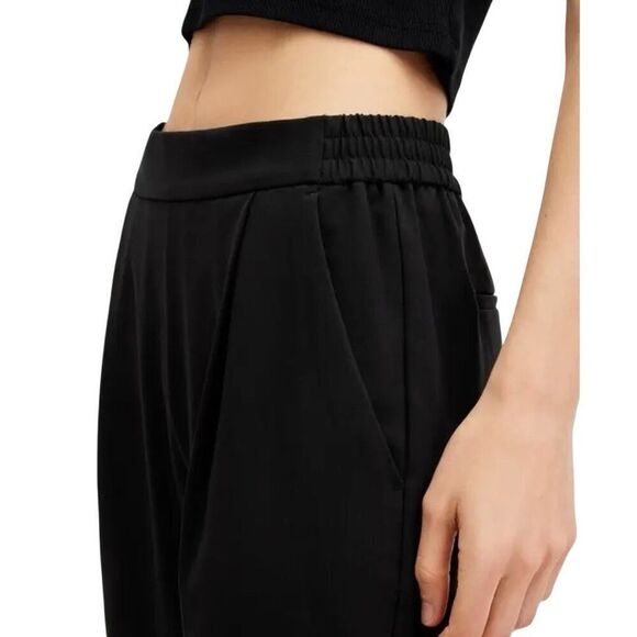 ALLSAINTS Aleida Trouser Pants Pull On Cropped Tapered Black Size 6 - Picture 6 of 11